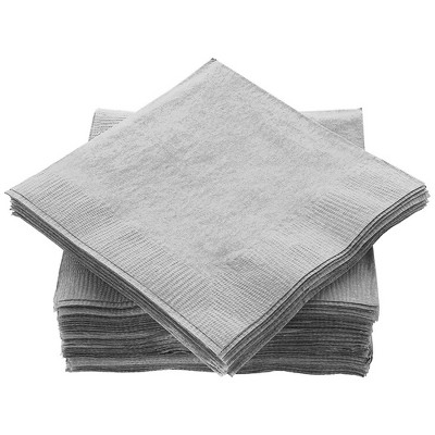 Sparksettings Silver Beverage Napkins, 5” X 5” 2 Ply Paper Napkins ...