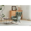 Okak Furry Rocking Accent Chair Living Room Chair with Footrest and Upholstered Comfy High Back Glider Chair Armchair for Bedroom Nursery - 3 of 4