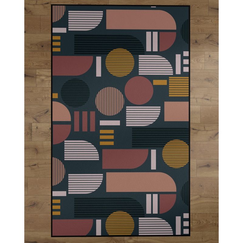 Deerlux Modern Living Room Area Rug with Nonslip Backing, Abstract Geo Pattern, 2 of 7