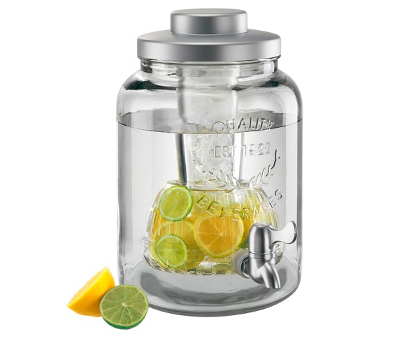 Masonware Beverage Jar with Chiller & Infuser, 2gal