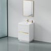 GlasFlength Bathroom Storage Cabinets, Freestanding, Open shelving Bathroom Vanity，Assembly Required, White, 23.6"*19.75"*35.5" - 3 of 4