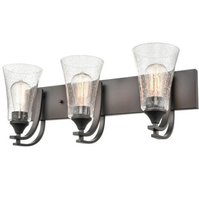 Natalie Satin Nickel 3-Light Vanity Fixture, 24in Width