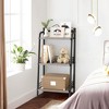 Small Bookshelf 3 Tier Bookcase,Metal and Wood Industrial Bookshelf with Edge Protection - 3 of 4