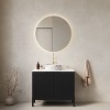 Dexmalle White Round Ceramic Basin with Stone Pattern and Carrara White Counter Top Bathroom Vanity - 2 of 4
