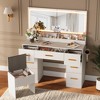 45.9In Makeup Vanity Desk, 3 Lighting Modes Adjustable Brightness, Vanity Table with Power Outlet &8 Drawers, for Powder Room and Bedroom - 2 of 4