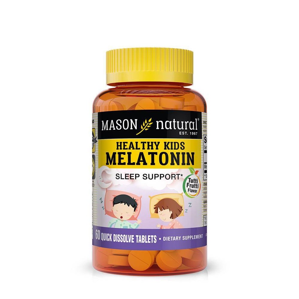 Photos - Vitamins & Minerals Mason Natural Kids' Melatonin Dietary Supplement Dissolving Tablets - 60ct 