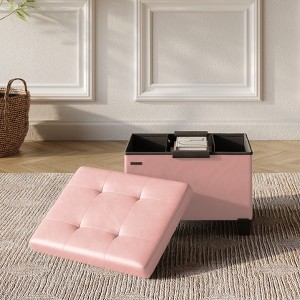 StorageBud Storage Ottoman for Bedroom End of Bed, Faux Leather Storage Bench, Large Storage Ottoman Bench, Entryway Bench with Storage - 1 of 4