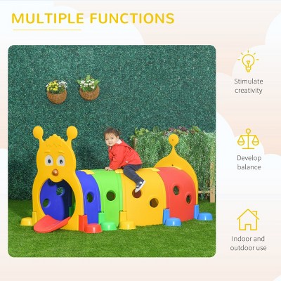 Baofuwish Multicolored Caterpillar Tunnel for Kids, Outdoor Indoor Climb and Crawl Through, Play Equipment for Toddler 3-6 Year Old