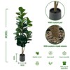 6 ft Artificial Fiddle Leaf Fig Tree with Planter Pot, Decorative Fake Plant with Realistic Trunks & Leaves, Faux Floor Plant Artificial Greenery - 3 of 4