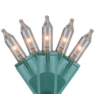 Northlight 100ct Perm-O-Snap Mini Christmas Lights Clear - 49.3' Green Wire