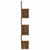 vidaXL Wall Corner Shelf Smoked Oak 7.9 in.x7.9 in.x50.2 in. Engineered Wood - 4 of 4