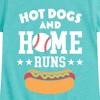 Girls' - Instant Message - Hot Dogs And Home Runs Fitted Short Sleeve Graphic T-Shirt - 2 of 4