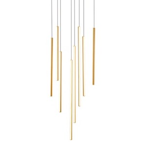 LLHZSY 8-Light Dimmable Integrated LED Chandelier Linear Kitchen Island Light-Gold - 1 of 4