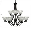 Toltec Lighting Zilo 9 - Light Chandelier in  Dark Granite with 7" Italian Ice Shade - 2 of 2
