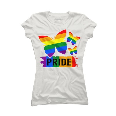 Adult Design By Humans Rainbow Butterflies Rainbow Pride By dnlribeiro88 T-Shirt