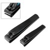 Unique Bargains 2pcs Nail Clipper Set for Nail Care for Travel or Home Black Stainless Steel - 3 of 4