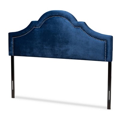 King Rita Velvet Headboard Blue - Baxton Studio