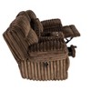 Vynxaria Contemporary Chocolate Fur-Like Corduroy Motion Loveseat w/Console (Cup Holders), Storage Drawer, Pillow-Top Arms - 4 of 4