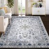 Area Rugs for Living Room Bedroom Non Slip Machine Washable Soft Vintage Rugs Low Pile Retro Floral Accent  Rug - 3 of 4