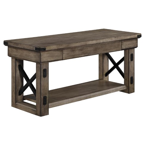 Hathaway Wood Veneer Entryway Bench Rustic Gray Room Joy Target