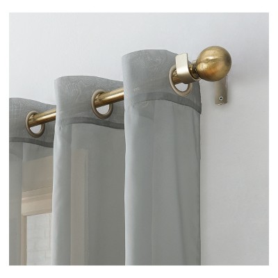 Charcoal Sheer Polyester Grommet Curtain Panel 59" x 84"