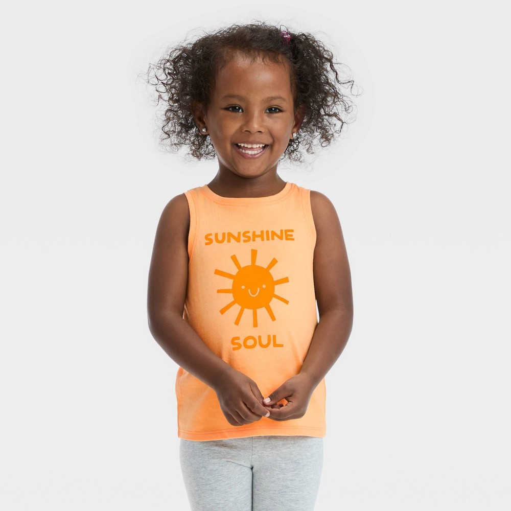 Toddler Girls' 'Sunshine Soul' Tank Top - Cat & Jack Orange 5T
