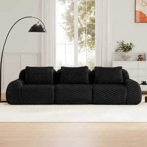 AENKYO 114" Modular Sectional Sofa, Flannelette Fabric Cloud Couch with Deep Seat & Footrest - No Assembly Required, Ergonomic Floor Lounge - 1 of 4