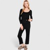 Anna-Kaci Lounge Women's 3-Piece Lounge Pajama Set with Camisole, Button-Up Top, and Wide-Leg Pants - 2 of 4