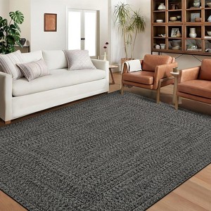 Modern Hallway Runner Rug, Washable Non-Slip Low Pile Carpet, Soft Stain-Resistant Faux Wool Rug for Kitchen, Bedroom - 1 of 4