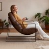 VEVOR Accent Chair, Modern PU Leather Armchair, Cozy Upholstered Chair, with Soft Foam Cushioning, Sturdy Metal Frame, and Detachable Cushion, Brown - 2 of 4