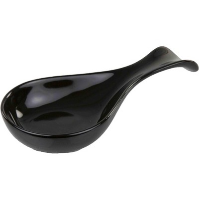 Home Basics Ceramic Spoon Rest, Black