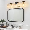 POWLIG 38.5-in 5-Light Modern Black Gold Dimmable Bathroom Vanity Light with Cone Clear Glass Shade - 3 of 4