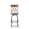 29" Carter Upholstery Swivel Barstool Metal/Tan/Cherry - Powell Company - image 3 of 4