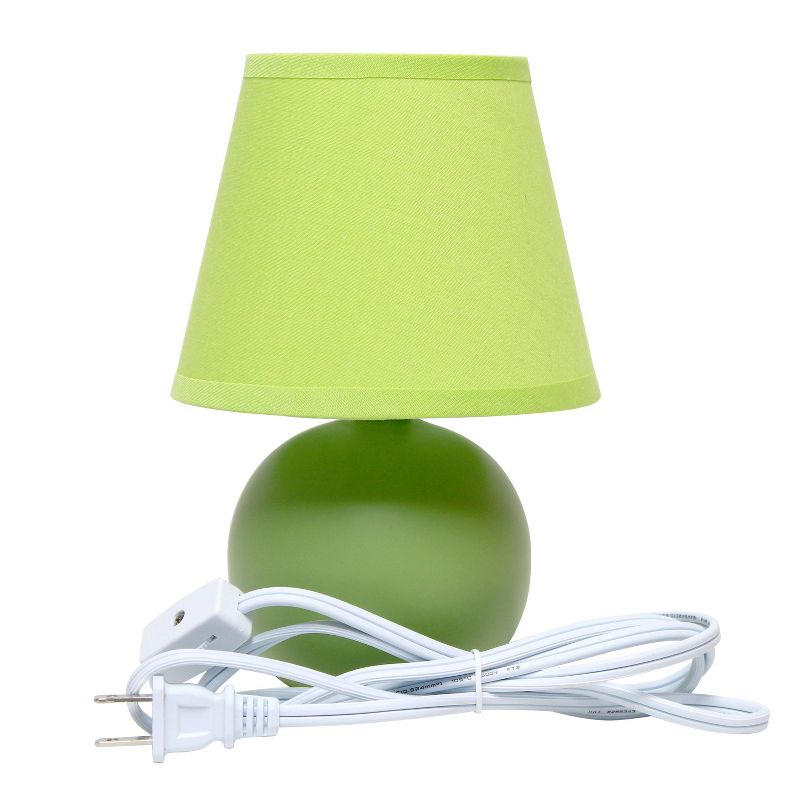 8.66" Petite Ceramic Orb Base Bedside Table Desk Lamp with Matching Tapered Drum Fabric Shade - Creekwood Home, 5 of 10