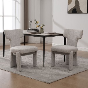 Kumasinova 22" Modern Chenille Dining Chairs Set of 2/4,Kitchen Chairs with Rubberwood Legs,Dining Room Chairs with Curved Back for Living Room&Cafe - 1 of 4