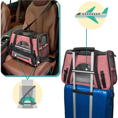 PetAmi Medium Red Soft-Sided Airline Approved Pet Carrier