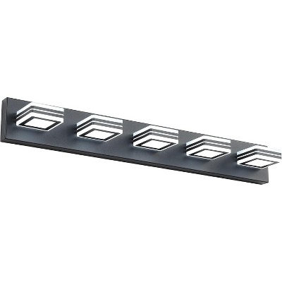 Modern Matte Black Vanity Lights, 5-Led Bathroom Mirror Fixture, Anti-Rust, Ideal for Makeup Stations