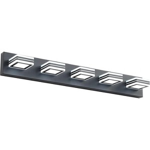 Modern Matte Black Vanity Lights, 5-Led Bathroom Mirror Fixture, Anti-Rust, Ideal for Makeup Stations - 1 of 4