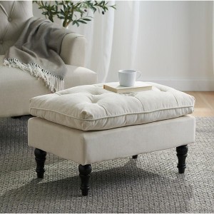 28INCH PILLOW TOP OTTOMAN,Cream - 1 of 4