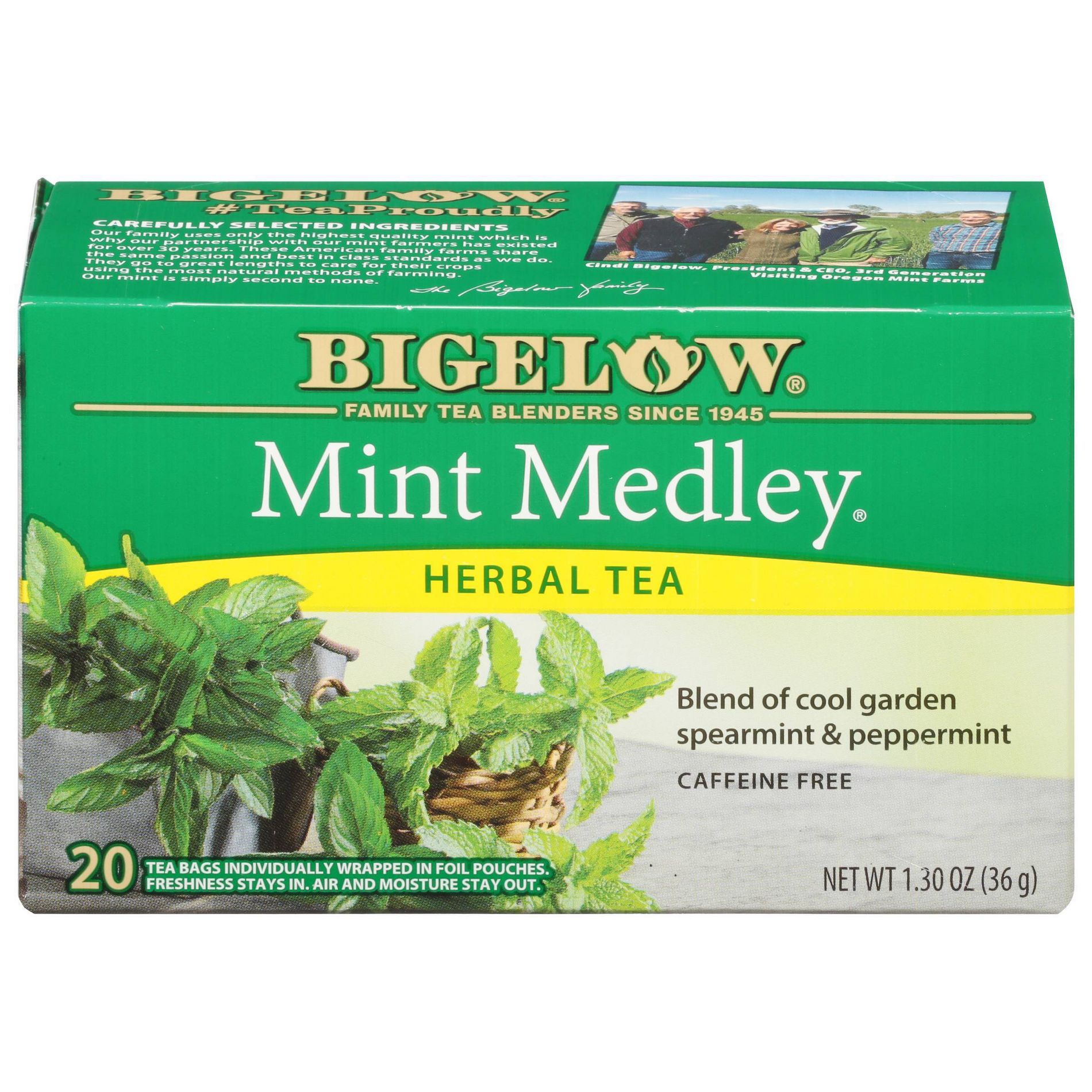 Bigelow Mint Medley Herbal Tea Bags - 20ct: Caffeine Free, Gluten-Free