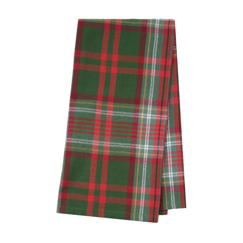 C&F Home 27' X 18" Axel Plaid Woven Cotton Kitchen Dish Towel, Red, White and Green Plaid, 1 of 5