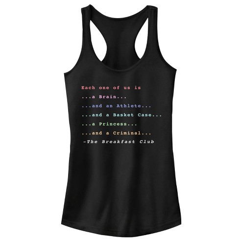 Juniors Womens The Breakfast Club Each One Of Us Stereotype Racerback Tank Top - image 1 of 4