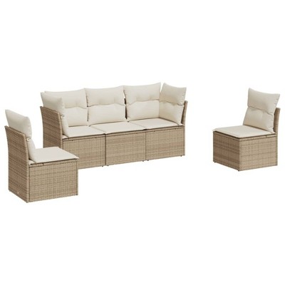 vidaXL Garden Sofa Set Beige, Cream White