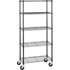 5-Shelf Adjustable, Heavy Duty Storage Shelving Unit on 4'' Wheel Casters, Metal Organizer Wire Rack - 1 of 4