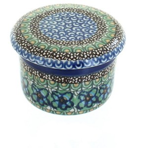 Blue Rose Polish Pottery 270 Ceramika Artystyczna French Butter Dish - 1 of 2