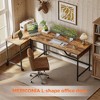 Itopfox Modern L-Shaped Computer Desk with Storage Shelves, Corner Home Office Desk Large Simple Style Table for Study Student Writing Wheels & Shelf - 4 of 4