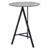 Bar Table 43.3"H Gray & Black – Round Faux Concrete MDF Top with Powder-Coated Steel Base, Modern Indoor Bistro Accent by Zuo Modern - 4 of 4