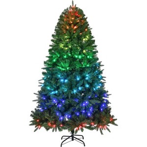 VINGLI 7.5ft Pre-lit LED Christmas Tree w/Twinkle Lights, App-Controlled Multi-Color RGB Lights, 2436 PVC Branch Tips - 1 of 4