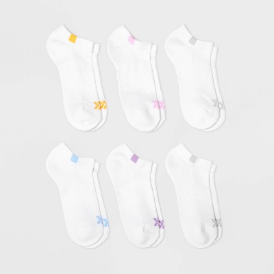 Women's 6pk Structure No Show Socks - All In Motion™ White 4-10