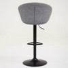 PAGED Bar Stools Set of 2 Height Adjustable Swivel Velvet Counter Stools with Button Tufted Back and Chrome Base for Pub, Dining Room - 2 of 4